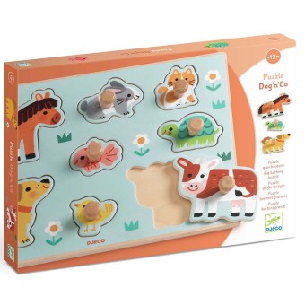 djeco houten puzzel - dog and co l | Kinderfeestwinkel | Speelgoedwinkel | Feestwinkel | Kinderwinkel | Amsterdam
