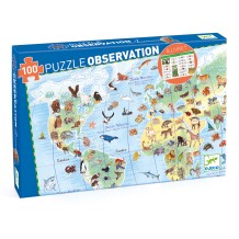 djeco puzzel observatie - werelddieren (100 st) | Kinderfeestwinkel | Speelgoedwinkel | Feestwinkel | Kinderwinkel | Amsterda