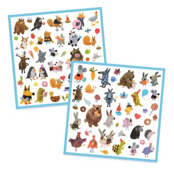 djeco stickers - fluffy friends