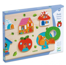 djeco relief puzzel - coucou huis (6 st)