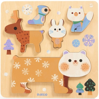 djeco relief puzzle - woodystack | Kinderfeestwinkel | Speelgoedwinkel | Feestwinkel | Kinderwinkel | Amsterdam