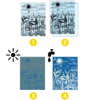 djeco craft set cyanotype paper  - nighttime in the savannah