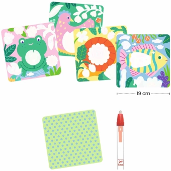 djeco magisch kleuren met water - babydieren in de tuin