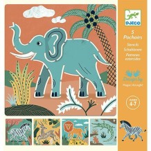 djeco tekensjablonen - wilde dieren