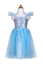 sequins princess dress - blauw (5-6 jr) | Kinderfeestwinkel | Speelgoedwinkel | Feestwinkel | Kinderwinkel | Amsterdam