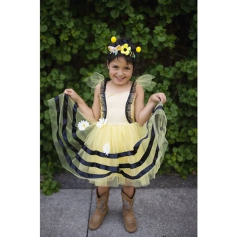 bumble bee dress with headband (3-4 jr)