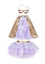 super duper tutu, cape & mask - metallic rose gold/lilac (4-6 jr) | Kinderfeestwinkel | Speelgoedwinkel | Feestwinkel | Kinde