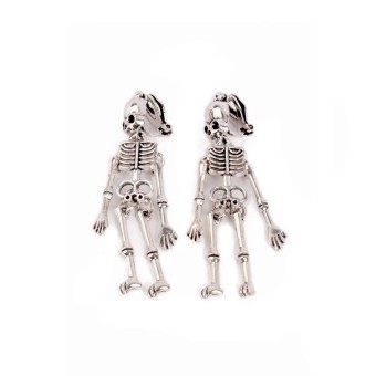 spooky scary skeleton clip-on earrings (1 pair)