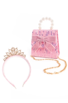 the mademoiselle mini purse with headband, pink