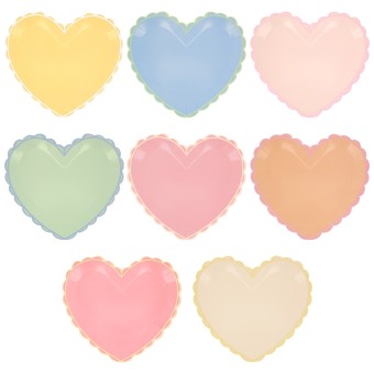 meri meri pastel heart plates, large | Kinderfeestwinkel | Speelgoedwinkel | Feestwinkel | Kinderwinkel | Amsterdam