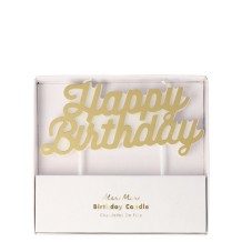 meri meri gold happy birthday candle