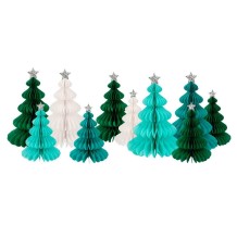 meri meri green forest honeycomb decorations