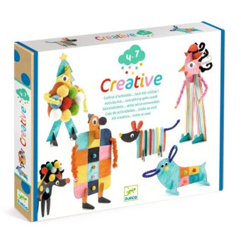djeco creative box-activity kit - 6 big buddies and little doggies | Kinderfeestwinkel | Speelgoedwinkel | Feestwinkel | Kind
