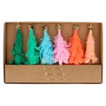 meri meri rainbow fringed tree party picks (set of 12) | Kinderfeestwinkel | Speelgoedwinkel | Feestwinkel | Kinderwinkel | A