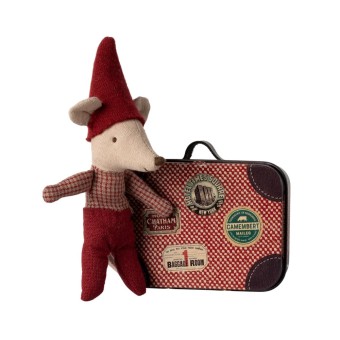 maileg christmas mouse, baby in suitcase