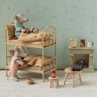 maileg bunk bed, mouse - wheat