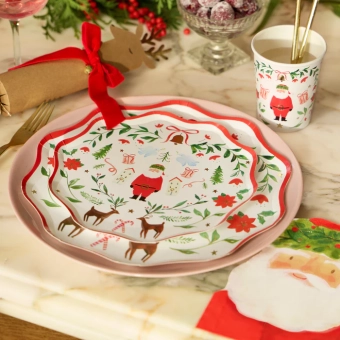 meri meri foliage santa patterned cups