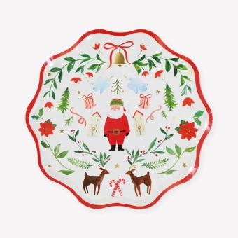 meri meri foliage santa patterned side plates | Kinderfeestwinkel | Speelgoedwinkel | Feestwinkel | Kinderwinkel | Amsterdam