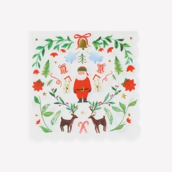 meri meri foliage santa patterned napkins, large | Kinderfeestwinkel | Speelgoedwinkel | Feestwinkel | Kinderwinkel | Amsterd