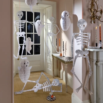 meri meri giant glitter jointed skeleton decorations