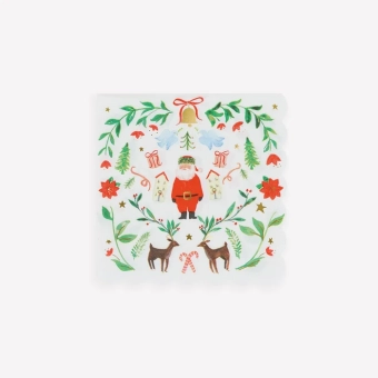 meri meri foliage santa patterned napkins, small | Kinderfeestwinkel | Speelgoedwinkel | Feestwinkel | Kinderwinkel | Amsterd
