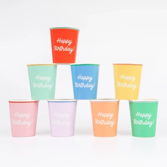 Meri Meri mixed happy birthday cups | Kinderfeestwinkel | Speelgoedwinkel | Feestwinkel | Kinderwinkel | Amsterdam | Kinderfe