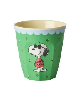 cup with green Snoopy, medium, 250 ml