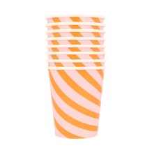 meri meri pink & orange stripy cups | Kinderfeestwinkel | Speelgoedwinkel | Feestwinkel | Kinderwinkel | Amsterdam