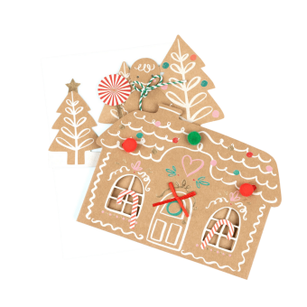meri meri pop up gingerbread scene card
