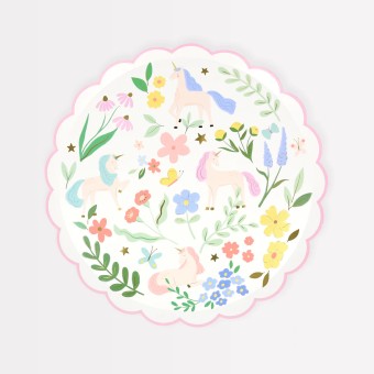 meri meri weide eenhoorn side plates | Kinderfeestwinkel | Speelgoedwinkel | Feestwinkel | Kinderwinkel | Amsterdam