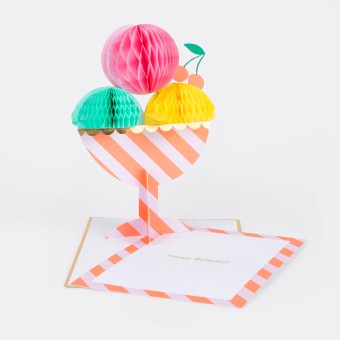 meri meri honeycomb ice cream sundae birthday card | Kinderfeestwinkel | Speelgoedwinkel | Feestwinkel | Kinderwinkel | Amste