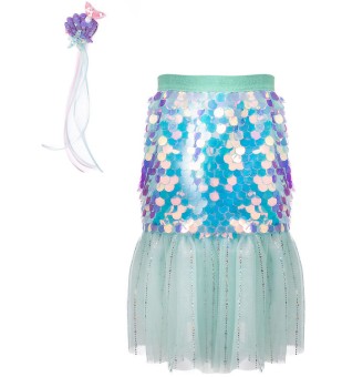 bling bling mermaid skirt & hairclip set - mint (4-6 jr) | Kinderfeestwinkel | Speelgoedwinkel | Feestwinkel | Kinderwinkel |