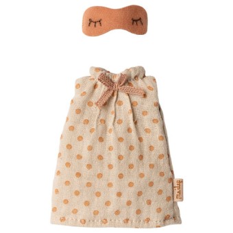 maileg nightgown, mum mouse - light grey