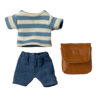 maileg clothes and bag, big brother mouse - brown | Kinderfeestwinkel | Speelgoedwinkel | Feestwinkel | Kinderwinkel | Amster