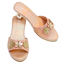 souza slipper hoge hak clarisse - zalm/metallic (maat 24/25)