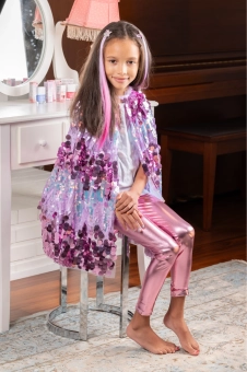 purple pailette cape (4-6 jr)