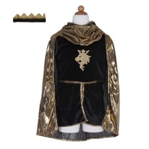 knight tunic, cape & crown - goud (5-6 jr)