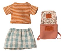 maileg clothes & bag, big sister mouse - old rose
