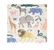 meri meri safari animals napkins, large (20 st)