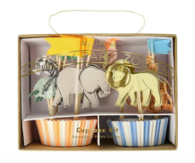 meri meri safari animals cupcake kit (24 st)