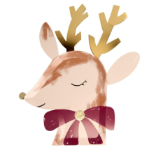 meri meri reindeer with bow plates (set of 8)