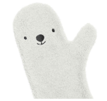 baby shower glove - white bear