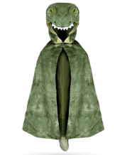 t-rex hooded cape - green (4-5 jr)