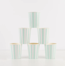 meri meri mint stripe cups | Kinderfeestwinkel | Speelgoedwinkel | Feestwinkel | Kinderwinkel | Amsterdam