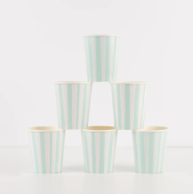 meri meri mint stripe cups