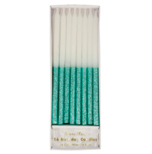 meri meri green glitter dipped candles