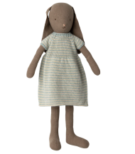 maileg bunny size 4, knitted dress - brown