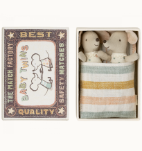 maileg twins, baby mice in matchbox