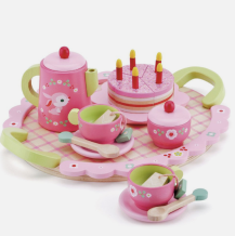 djeco houten taartjes en theeservies -roze