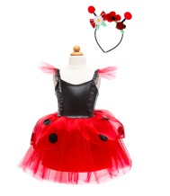 ladybug dress & headband (5-6 jr)